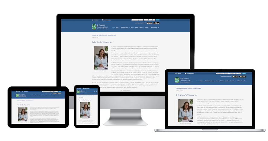 Secondary school website design - St Tiernan's CS